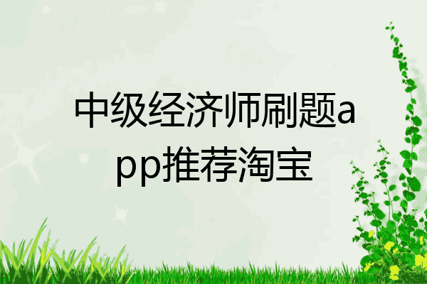 中级经济师刷题app推荐淘宝