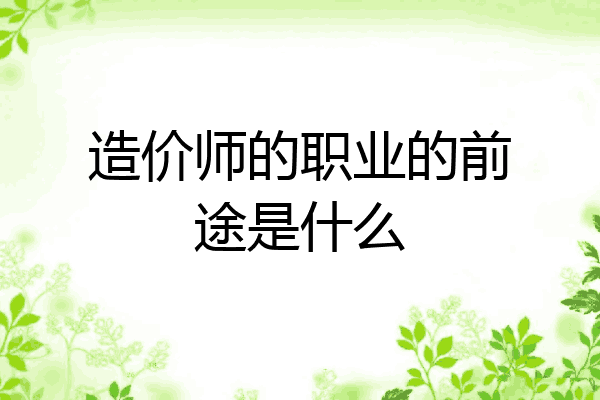 造价师的职业的前途是什么