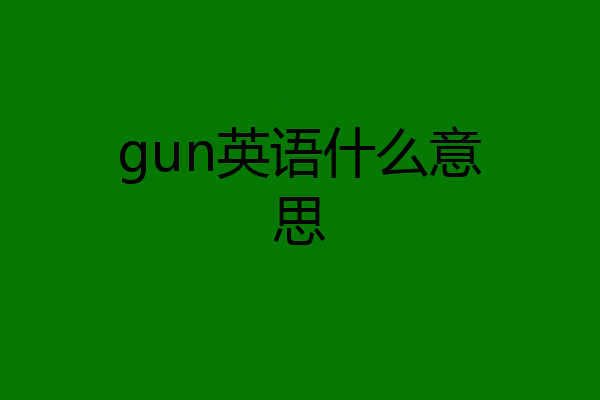 gun英语什么意思