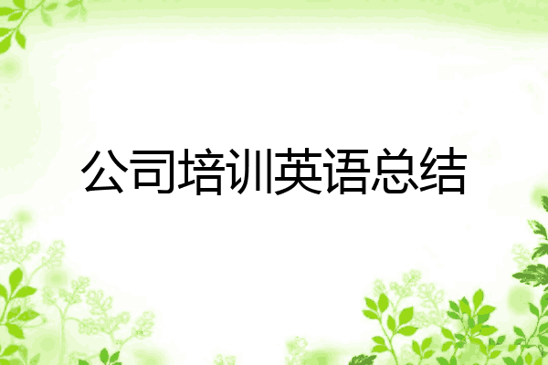 公司培训英语总结