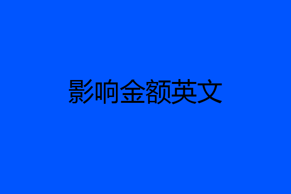 影响金额英文