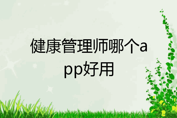 健康管理师哪个app好用