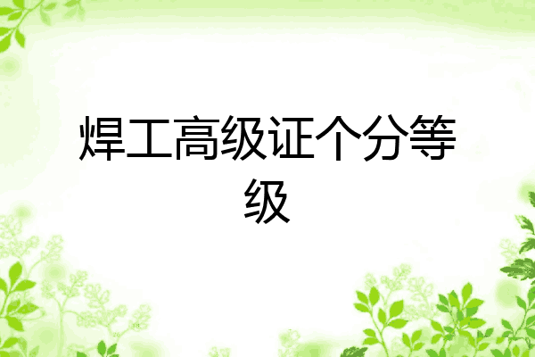 焊工高级证个分等级
