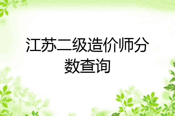江苏二级造价师分数查询