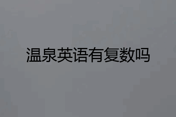 温泉英语有复数吗