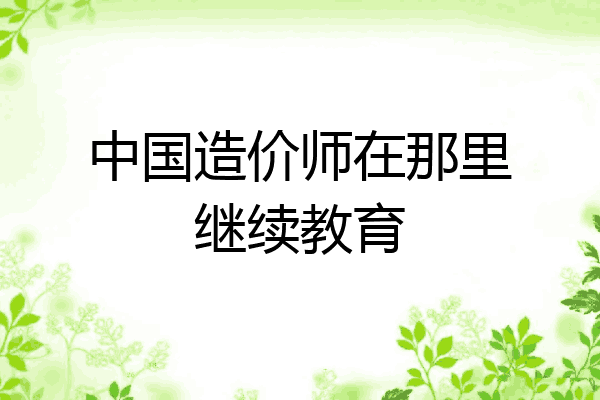 中国造价师在那里继续教育