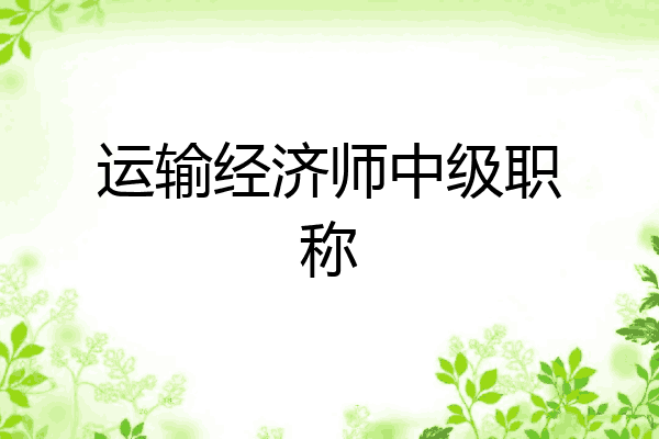 运输经济师中级职称