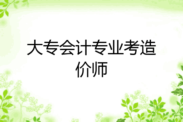 大专会计专业考造价师