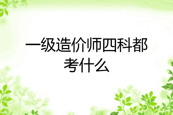 一级造价师四科都考什么
