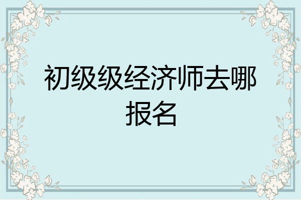 初级级经济师去哪报名
