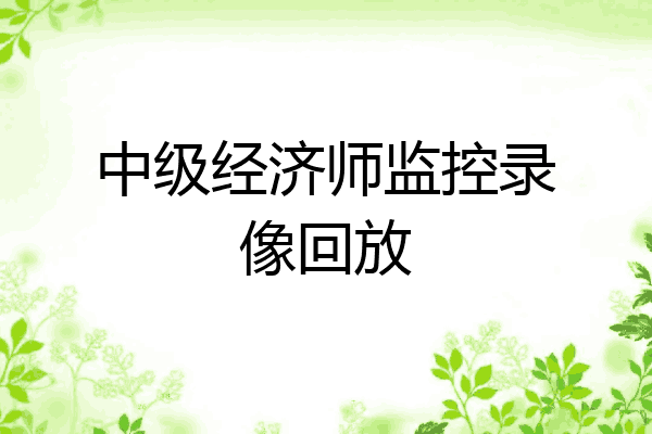 中级经济师监控录像回放