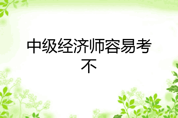 中级经济师容易考不