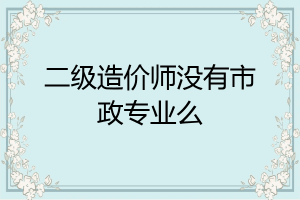 二级造价师没有市政专业么