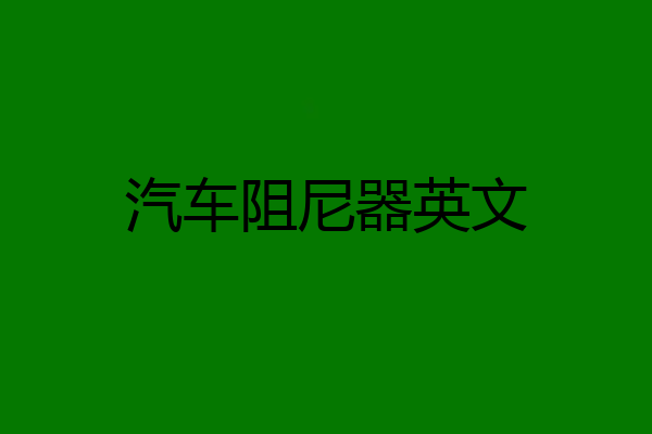 汽车阻尼器英文