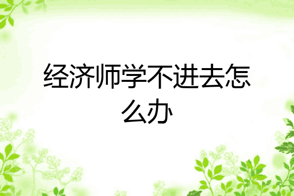 经济师学不进去怎么办