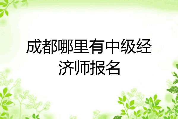 成都哪里有中级经济师报名