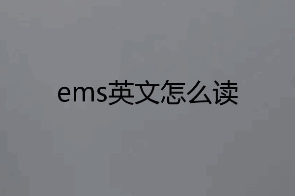 ems英文怎么读