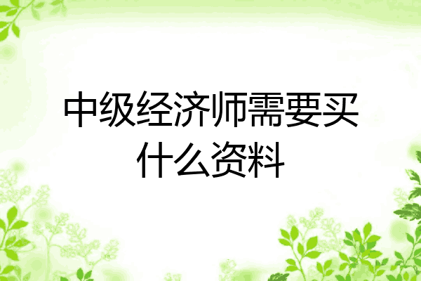 中级经济师需要买什么资料