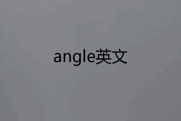 angle英文