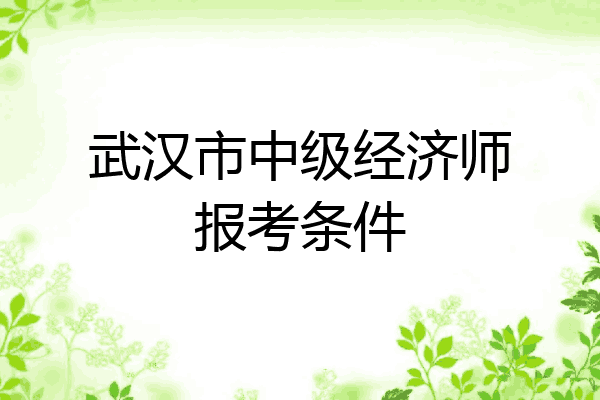 武汉市中级经济师报考条件