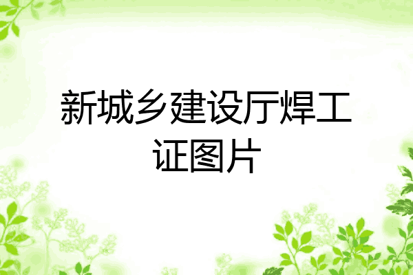 新城乡建设厅焊工证图片