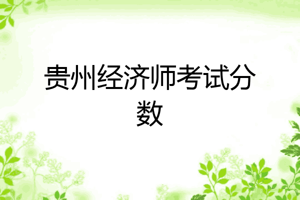 贵州经济师考试分数