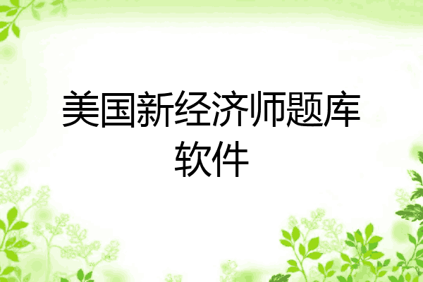 美国新经济师题库软件