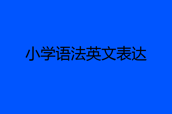 小学语法英文表达
