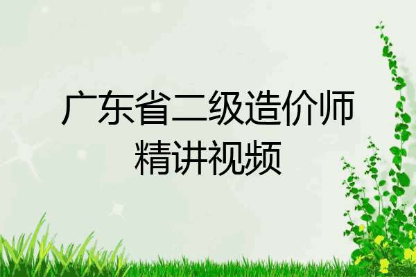 广东省二级造价师精讲视频