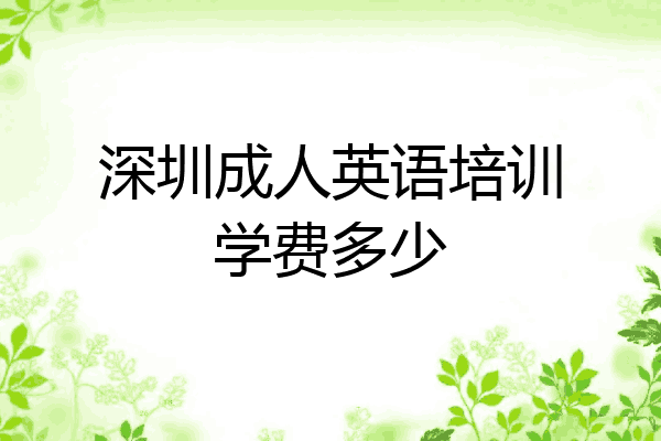 深圳成人英语培训学费多少