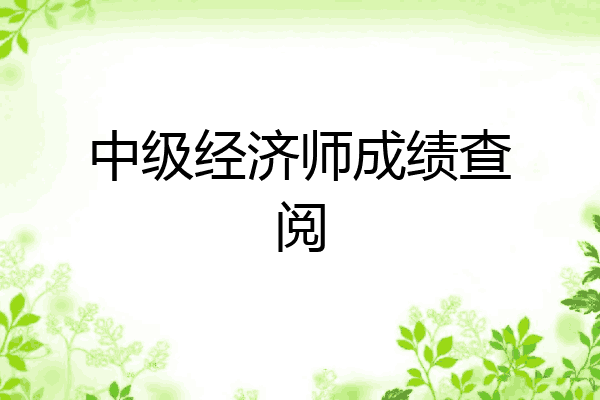 中级经济师成绩查阅