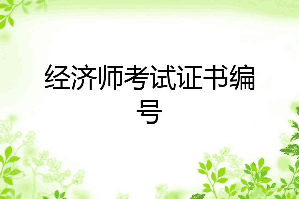 经济师考试证书编号