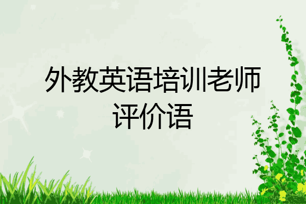 外教英语培训老师评价语