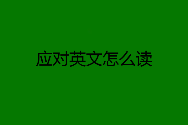 应对英文怎么读