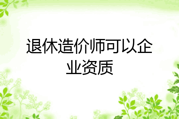 退休造价师可以企业资质