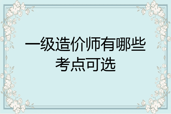 一级造价师有哪些考点可选