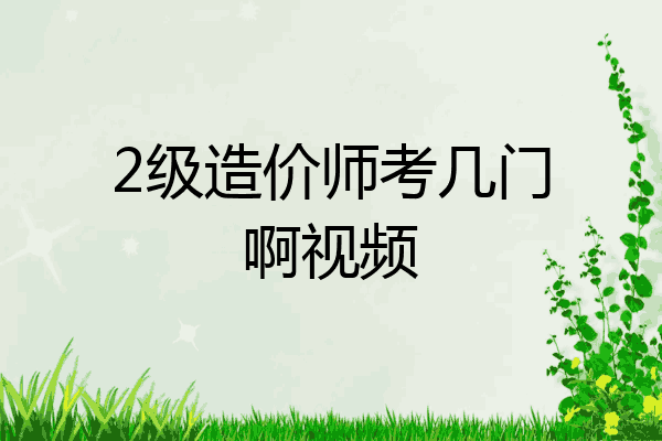 2级造价师考几门啊视频