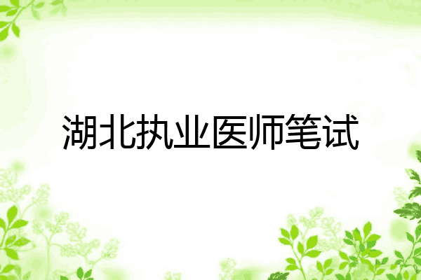 湖北执业医师笔试