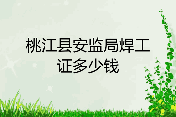 桃江县安监局焊工证多少钱
