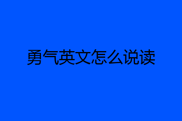 勇气英文怎么说读