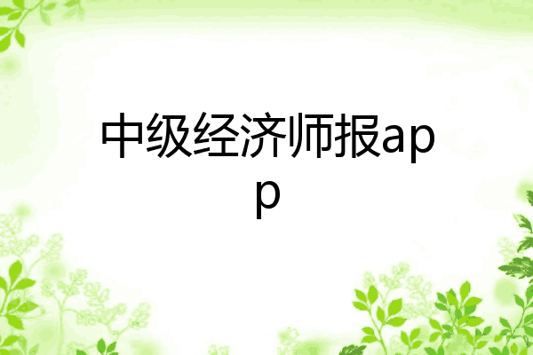 中级经济师报app