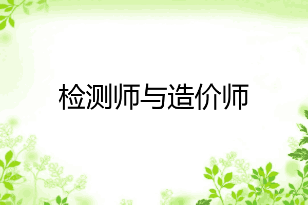 检测师与造价师
