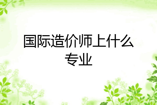 国际造价师上什么专业