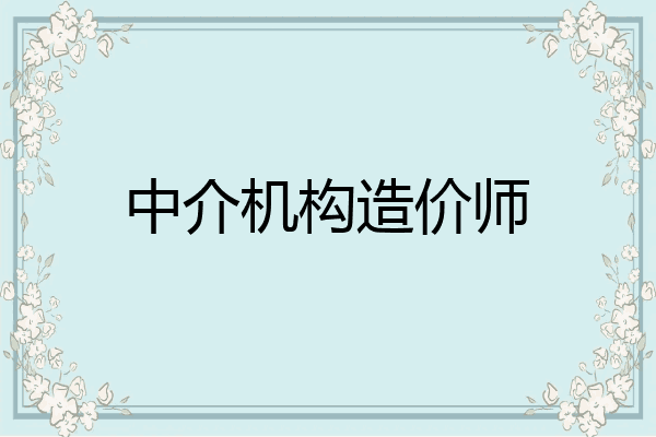 中介机构造价师