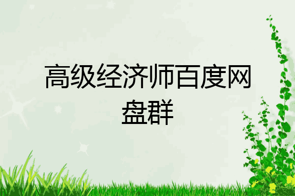 高级经济师百度网盘群