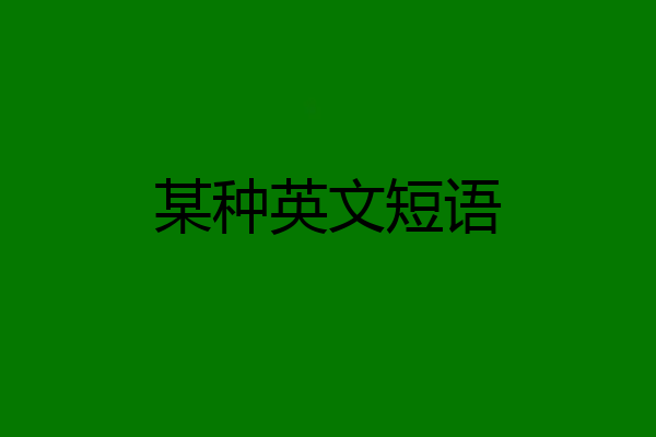 某种英文短语