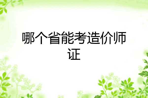 哪个省能考造价师证