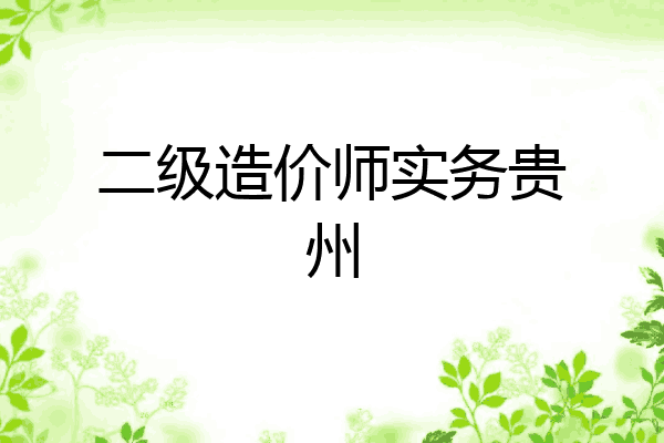 二级造价师实务贵州