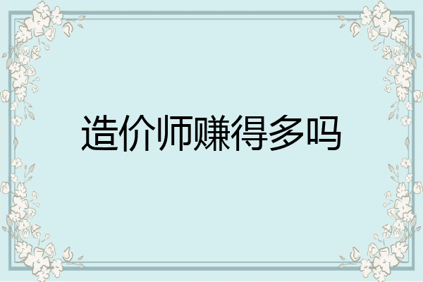 造价师赚得多吗