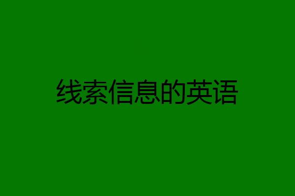 线索信息的英语